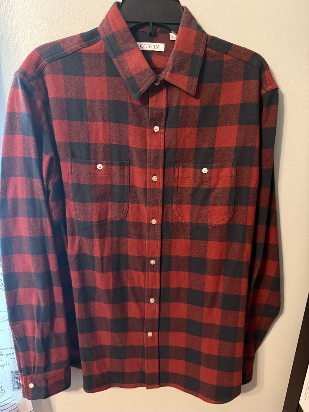 Gustin flannel size large made in USA